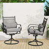 homrest Patio Swivel Chair Set of 2, Outdoor Dining Chairs with Cushions for Porch, Deck, and Garden, Gray