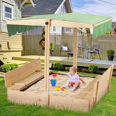Homrest Kids Sandbox with Cover,Height Adjustable Roof,for Aged 3-8, w