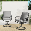 HOMREST  Patio Swivel Chair Set of 2, Outdoor Dining Chairs with Cushions, Gray