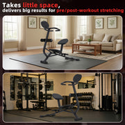 HOMREST Total Body Stretching Machine for Flexibility - Heavy Duty Steel Back and Hamstring Stretcher Safety Straps, and Adjustable Pedals - 350 Capacity