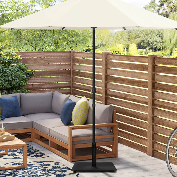 HOMREST 38 lbs Square Heavy-Duty Steel Plate Umbrella Base Stand for 1.5“ or 1.9” Poles, for Outdoor, Lawn, Deck, Poolside & Patio Umbrella Stands