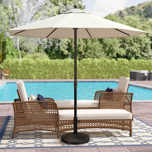 HOMREST 30 lbs Heavy Duty Round Antiqued Umbrella Base for 1.5“ or 1.9” Poles, for Outdoor, Lawn, Deck, Poolside & Patio Umbrella Stands