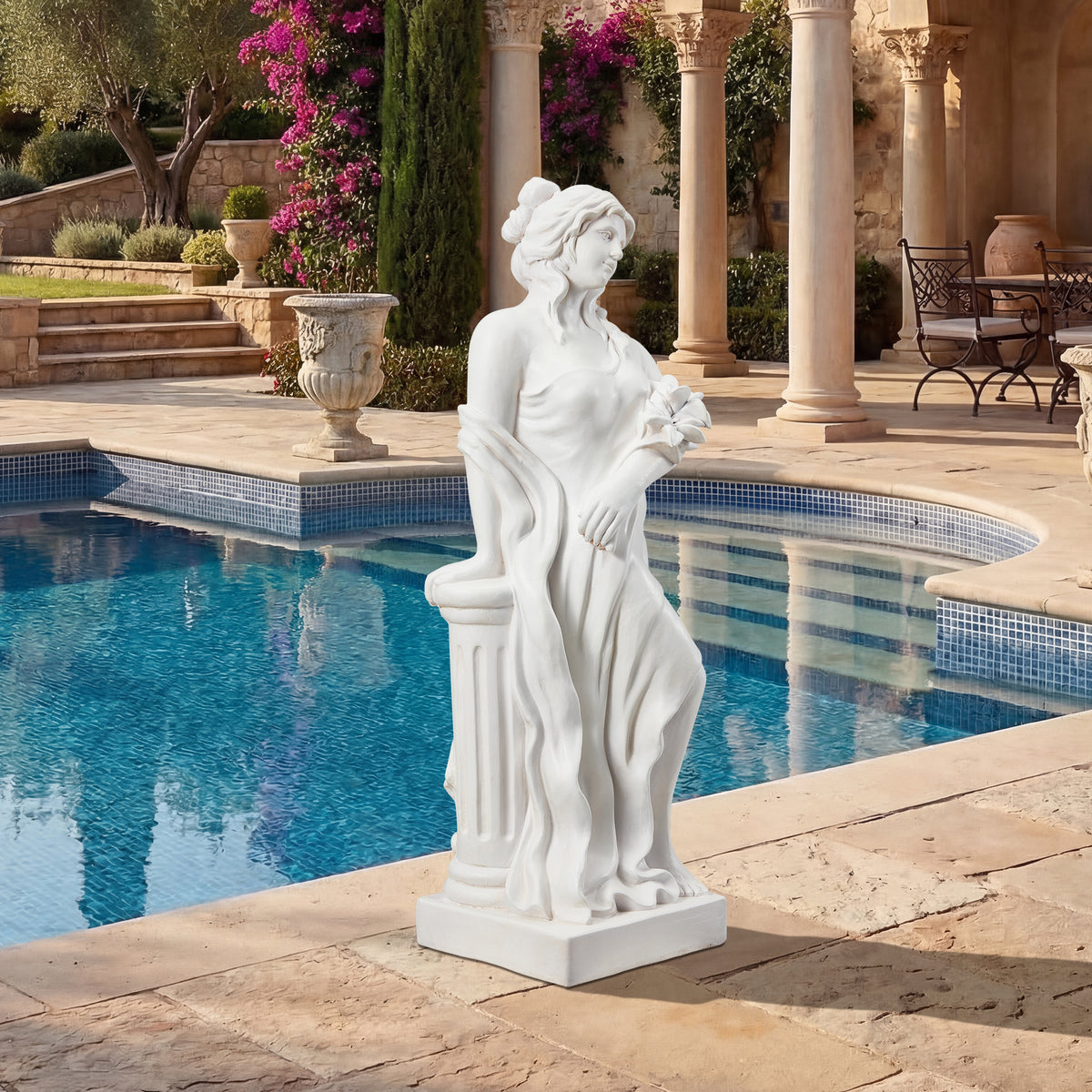 HOMREST Adalberta Weather-Resistant Magnesium Oxide Religious Statue, 32.5" H X 9.5'' W X 9.5'' D