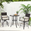 HOMREST 3 Piece Outdoor Patio Set, High Top Patio Bar Set, Beige