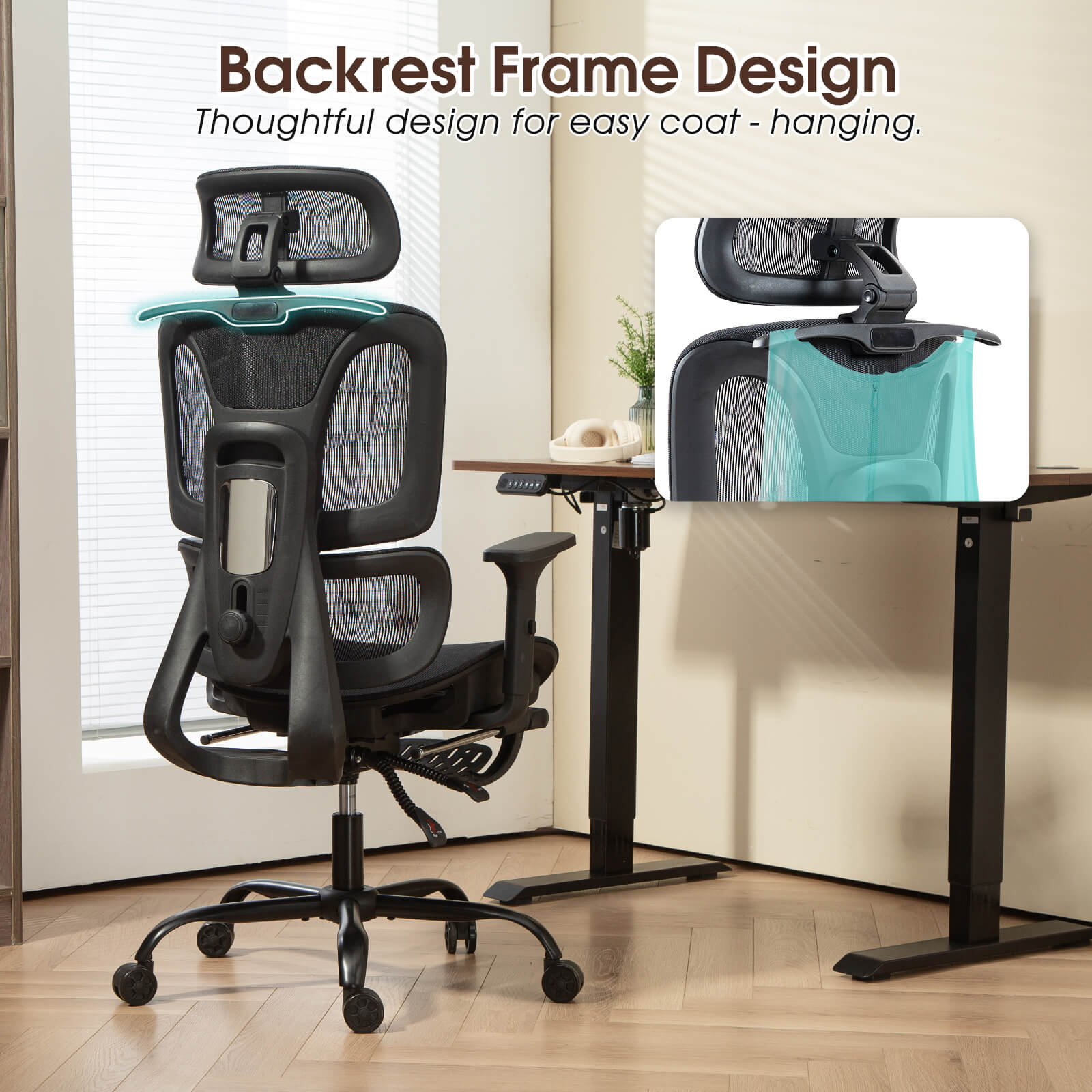 Homrest Lounge-Style Ergonomic Mesh Chair – Black