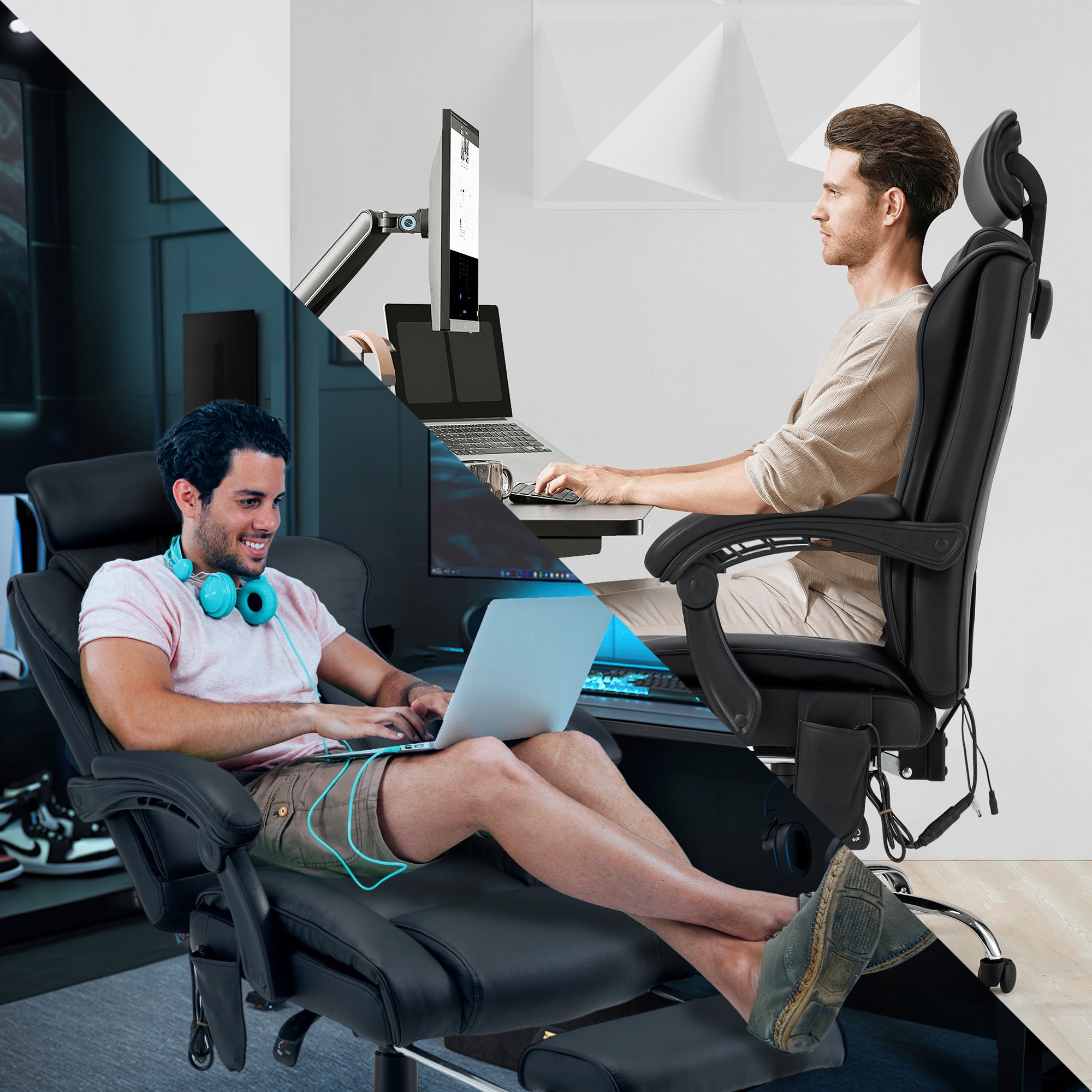 Homrest Office Chair for 400 lb Person, Big and Tall  Office Chair with Lumbar Support - Black