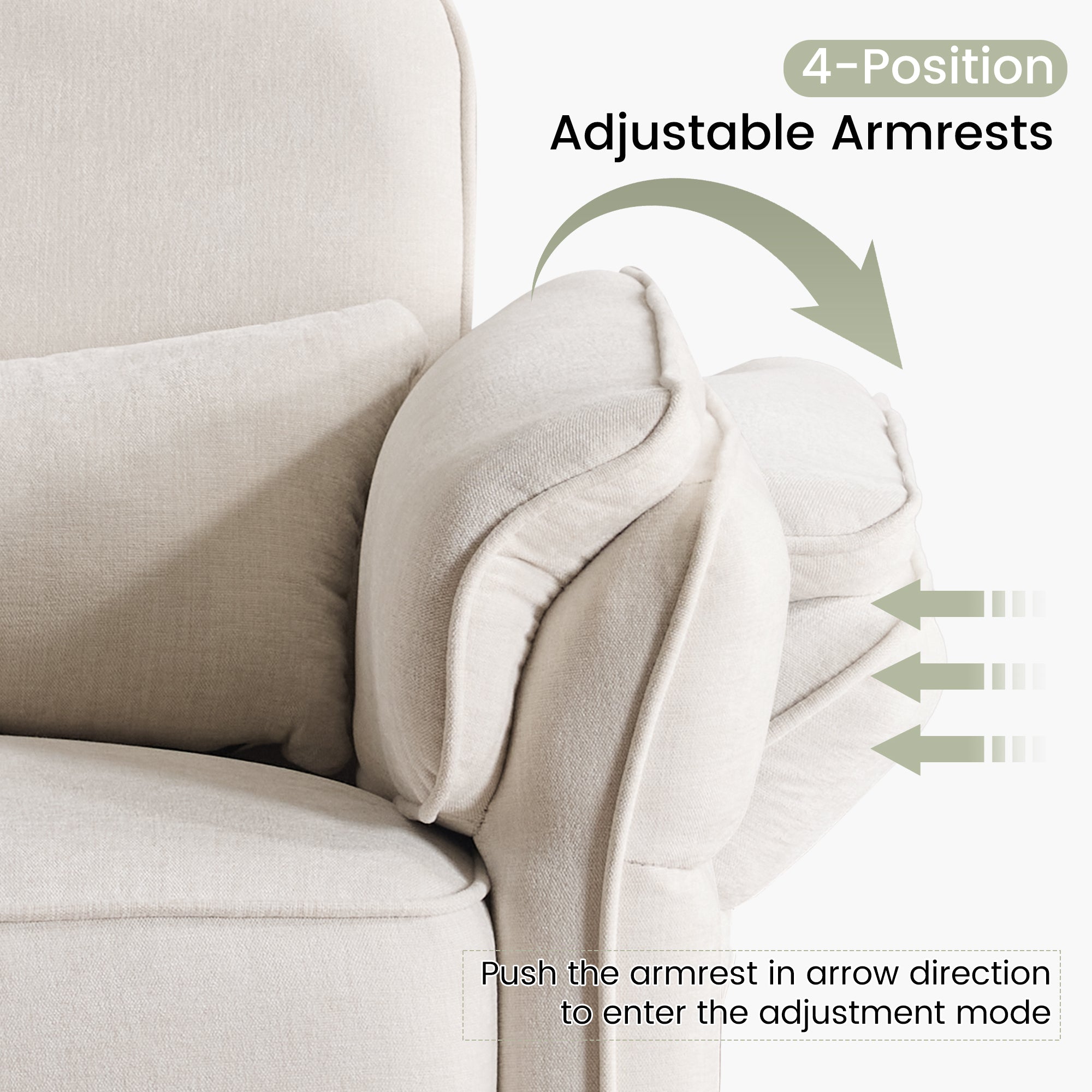 HOMREST Power Swivel Rocking Recliner Chair with Adjustable Headrest and Armrests for Living Room, Nursery, Beige