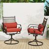 homrest Patio Swivel Chair Set of 2, Outdoor Dining Chairs with Cushions for Porch, Deck, and Garden, Red