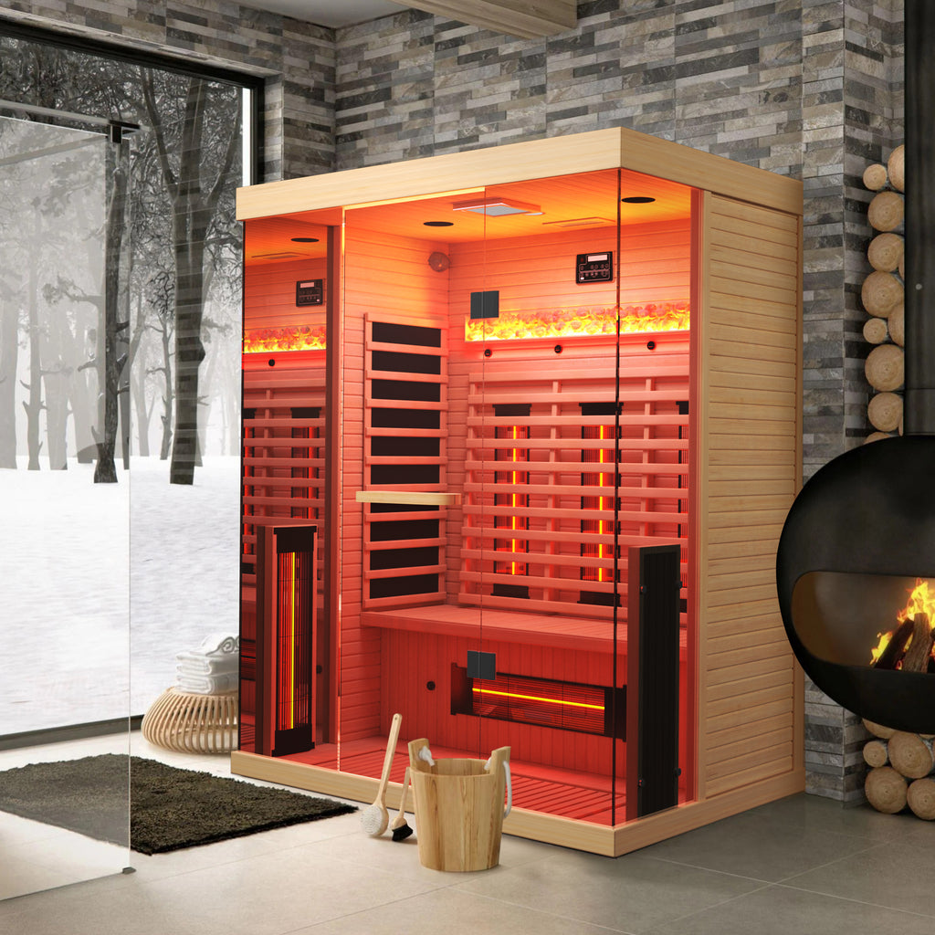 HOMREST Infrared Sauna 3 Person with Full Spectrum Heaters for Home or Gym