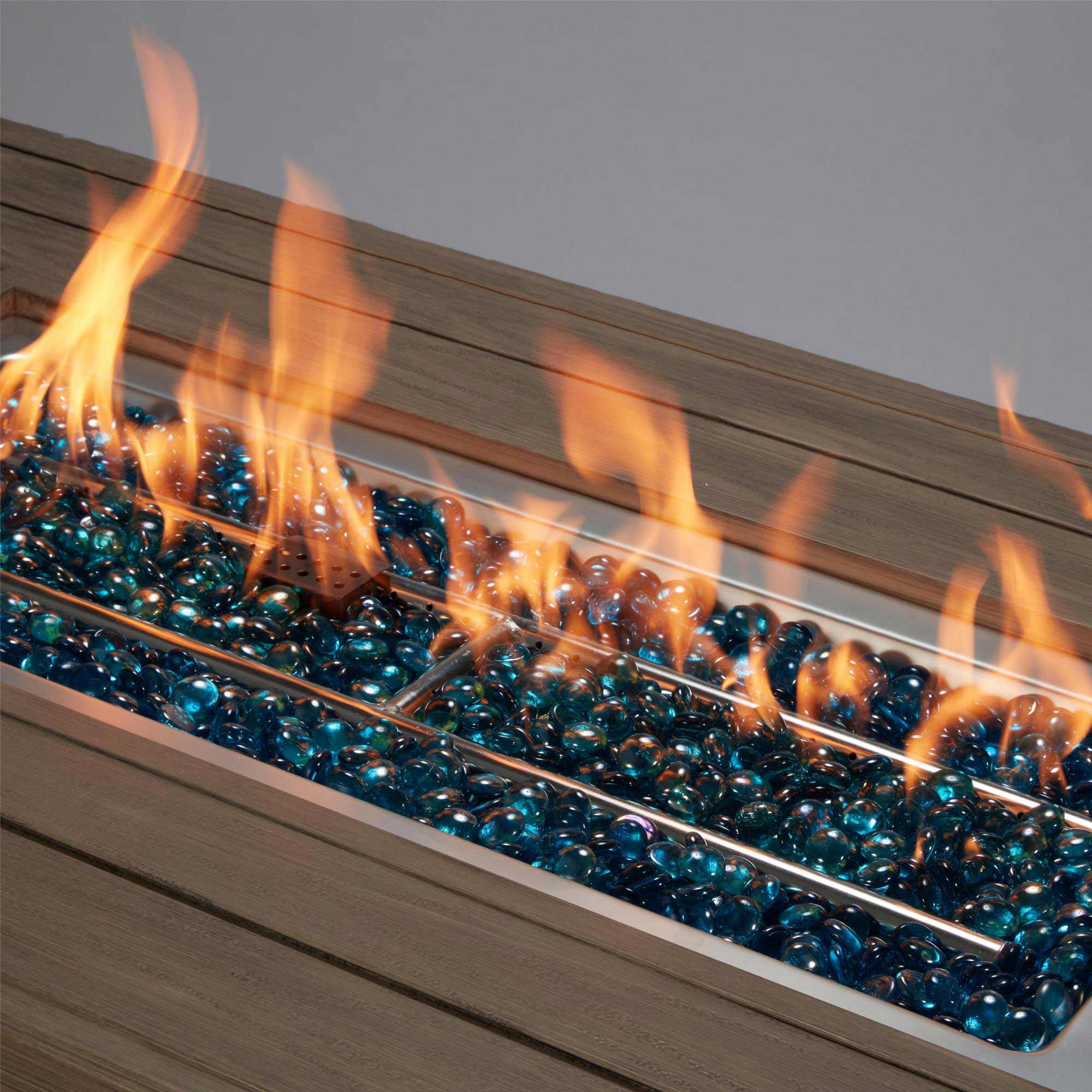 44 Inch Propane Fire Pit Table with Waterproof Cover for Patio, Brown| Homrest Furniture