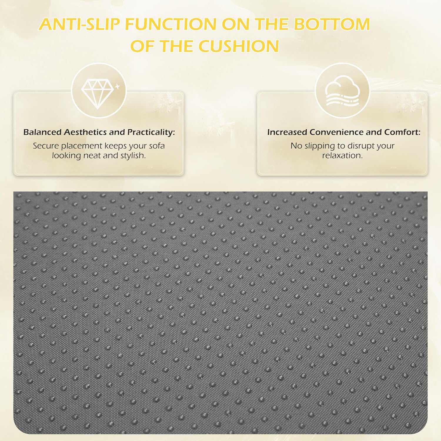 Homrest Outdoor Replacement Cushions for  6-Seat Patio Furniture Sets, Gray