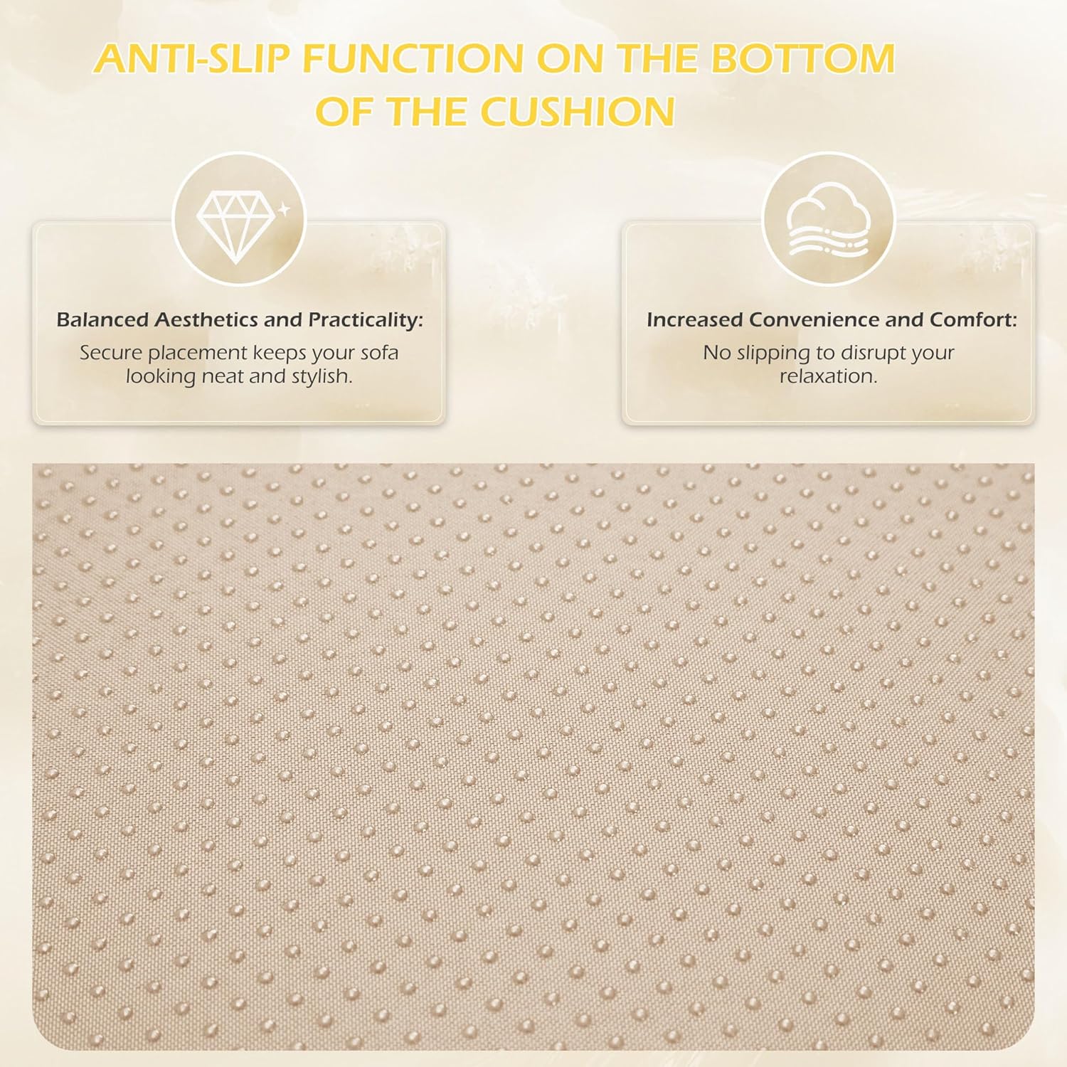 Homrest Outdoor Replacement Cushions for  6-Seat Patio Conversation Sets, Khaki