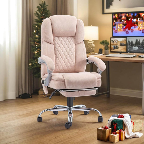 Executive Office Chair, Ergonomic Desk Chair Big and Tall Massage and Heated, Pink