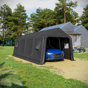HOMREST 10 x 20 FT Heavy Duty Carport, Portable Garage with All-Steel Metal Frame & Vents, Anti-Snow Car Canopy Outdoor Storage Shelter shed for Car, Truck, Boat