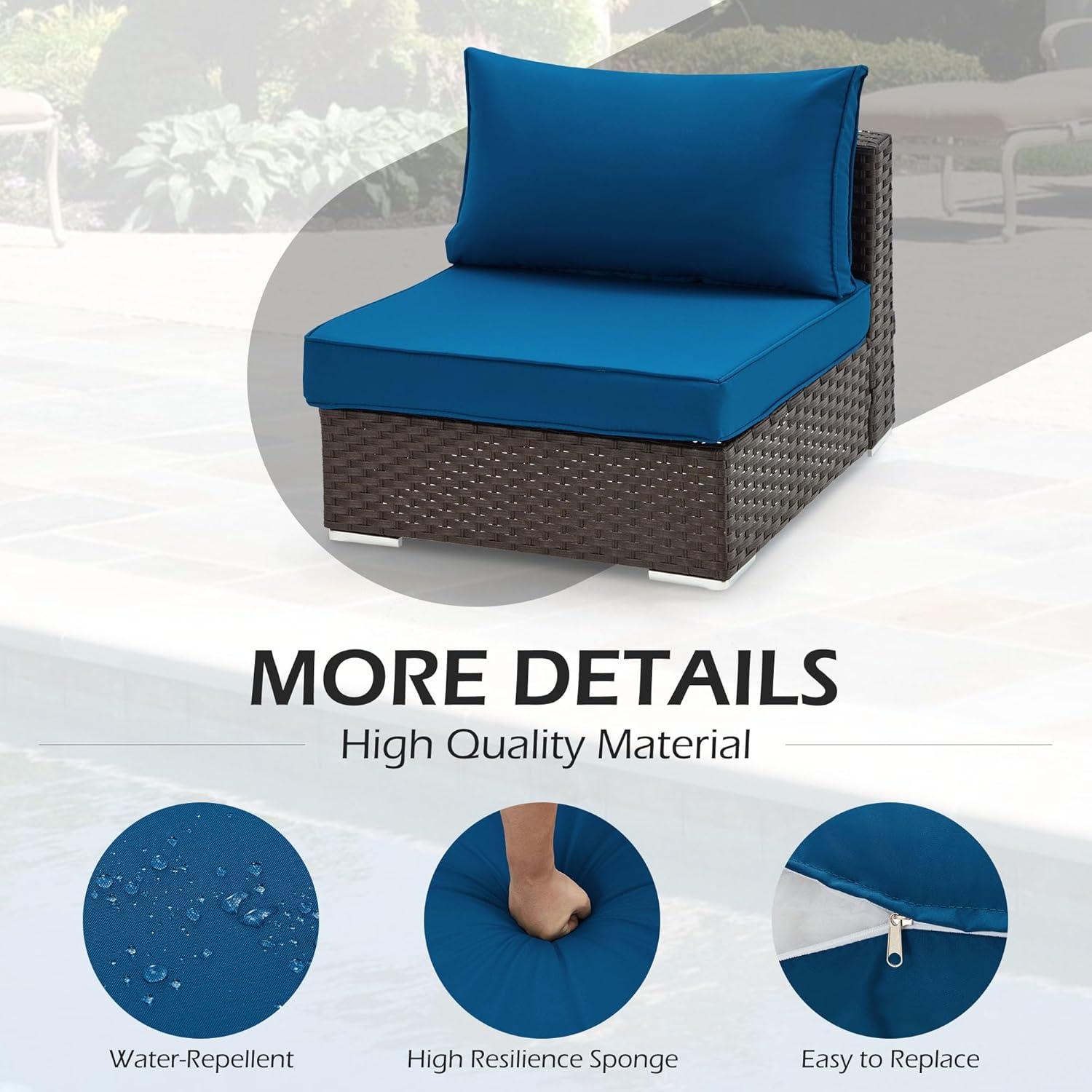 Water-repellent, high resilience sponge and easy to replace