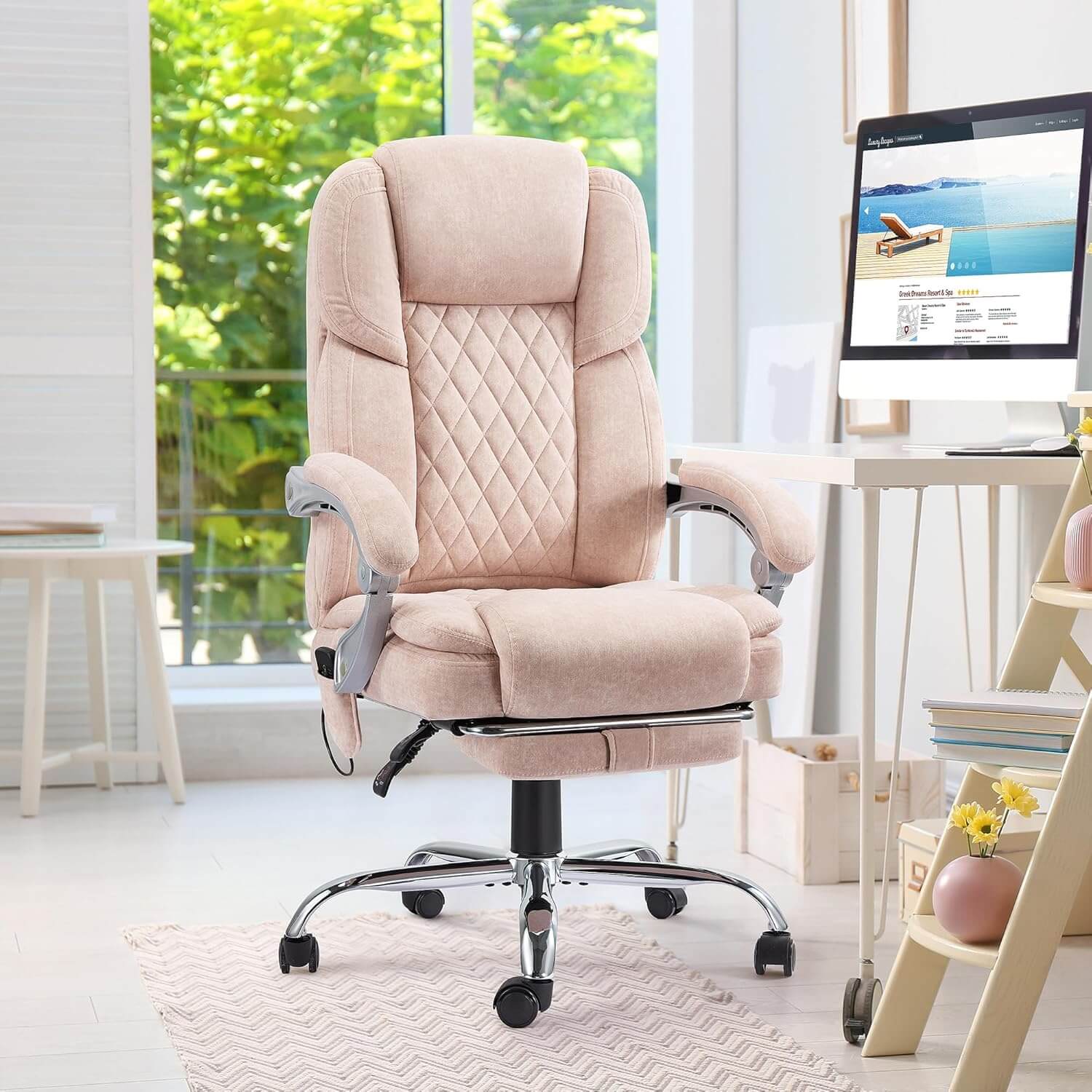 executive-office-chair-massage-and-heated-pink