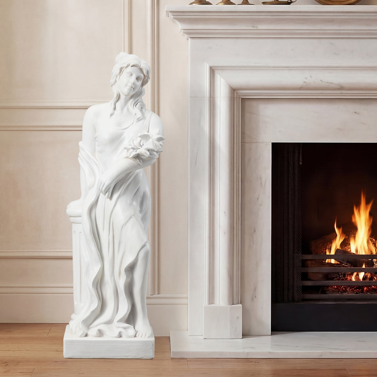 HOMREST Adalberta Weather-Resistant Magnesium Oxide Religious Statue, 32.5" H X 9.5'' W X 9.5'' D