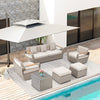 Homrest 6 Pcs Patio Furniture Set with Thick Cushion and Coffee Table, Light Gray