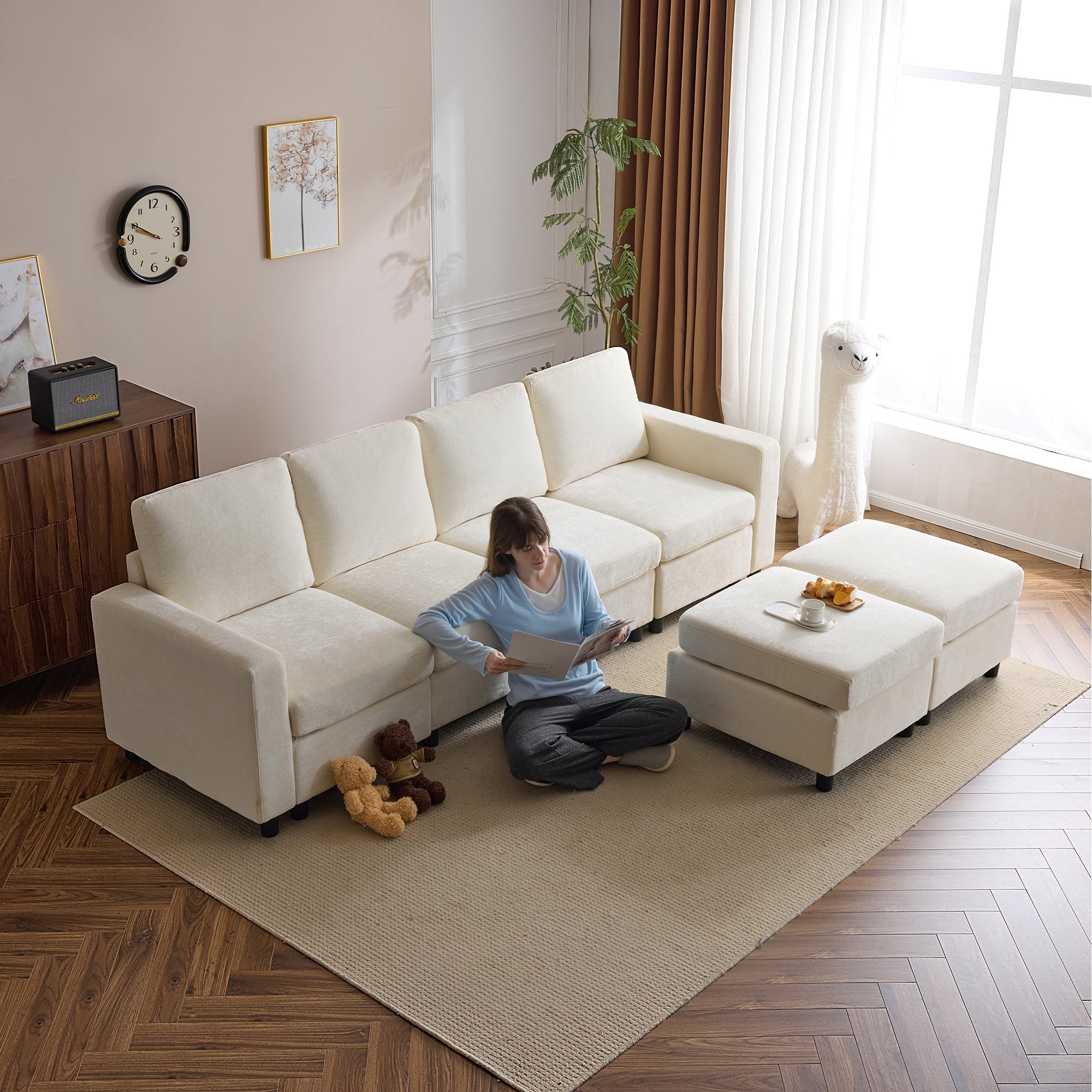 After-Sales Purchase Only – 6  Piece Modular Sectional Couch Box A and Box B