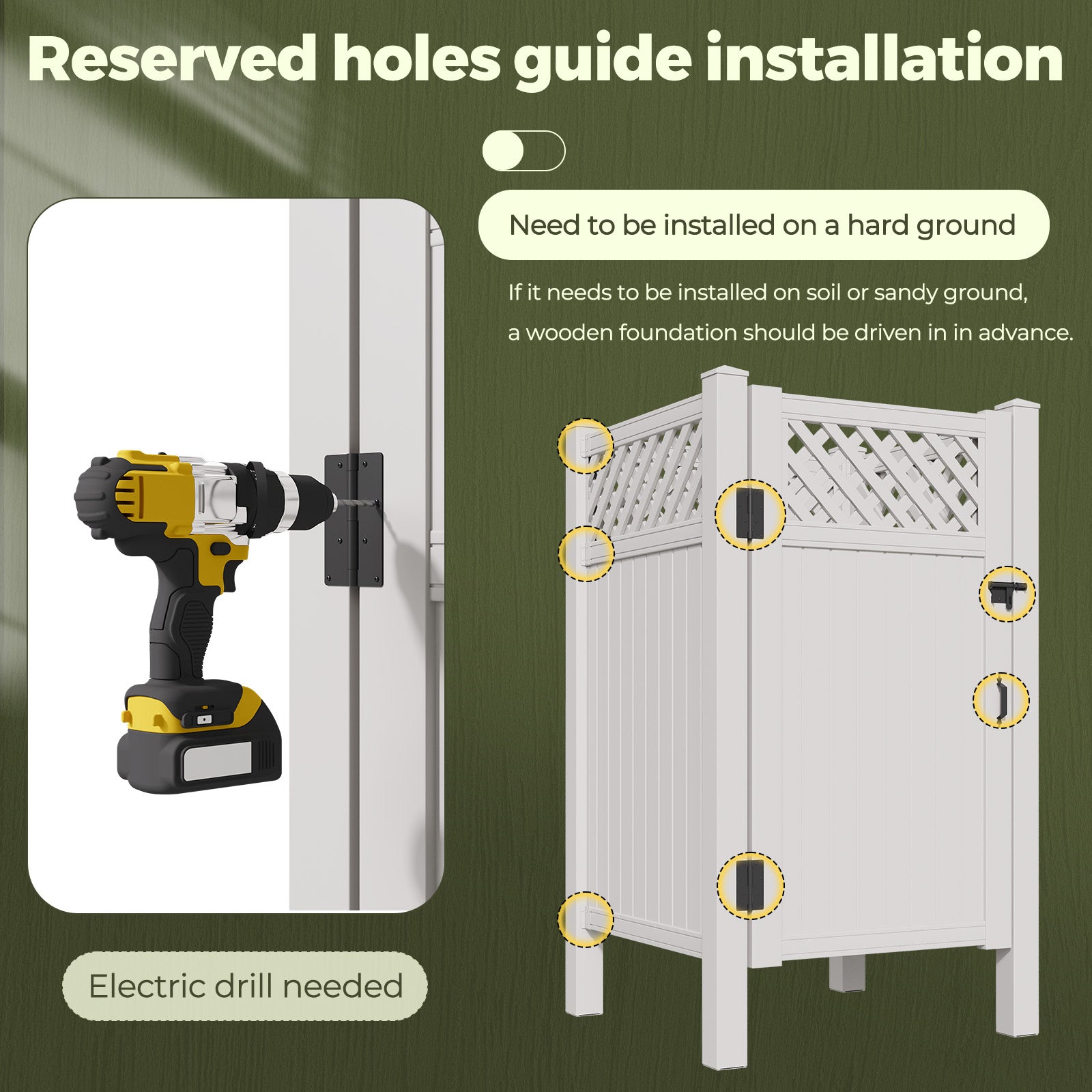 HOMREST 80.75"H x 45.75"W x 45.75"L White PVC Outdoor Shower Enclosure with Door, Weatherproof Privacy Stall for Pool & Beach, Durable Vinyl Construction(Grid-panel)