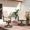 HOMREST Swivel Patio Chairs Set of 2, Heavy Duty Outdoor Dining Chairs, Beige