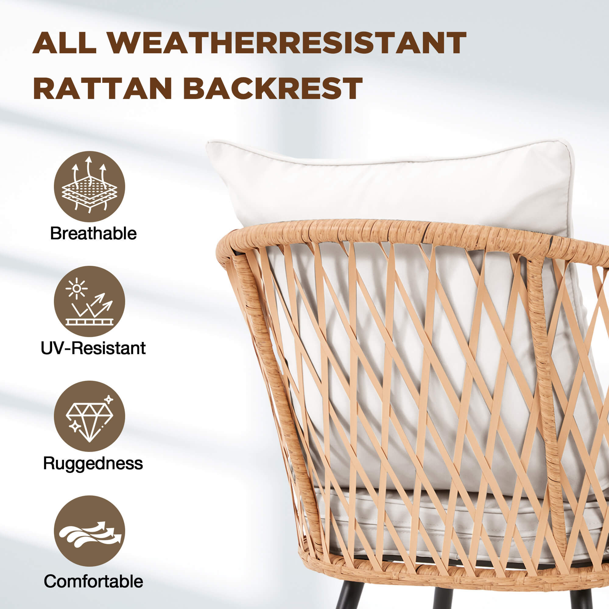 HOMREST 7-Piece Outdoor Dining Set – Rectangular Table with Umbrella Hole & 6 Rattan Chairs, Gray