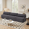 HOMREST 3-Piece Modular Sectional Sofa, Convertible Lounge Set – Foldable Couch Bed, Dark Gray