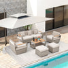 6 Pcs Patio Furniture Set with Thick Cushion and Coffee Table for Porch, Backyard, Grey
