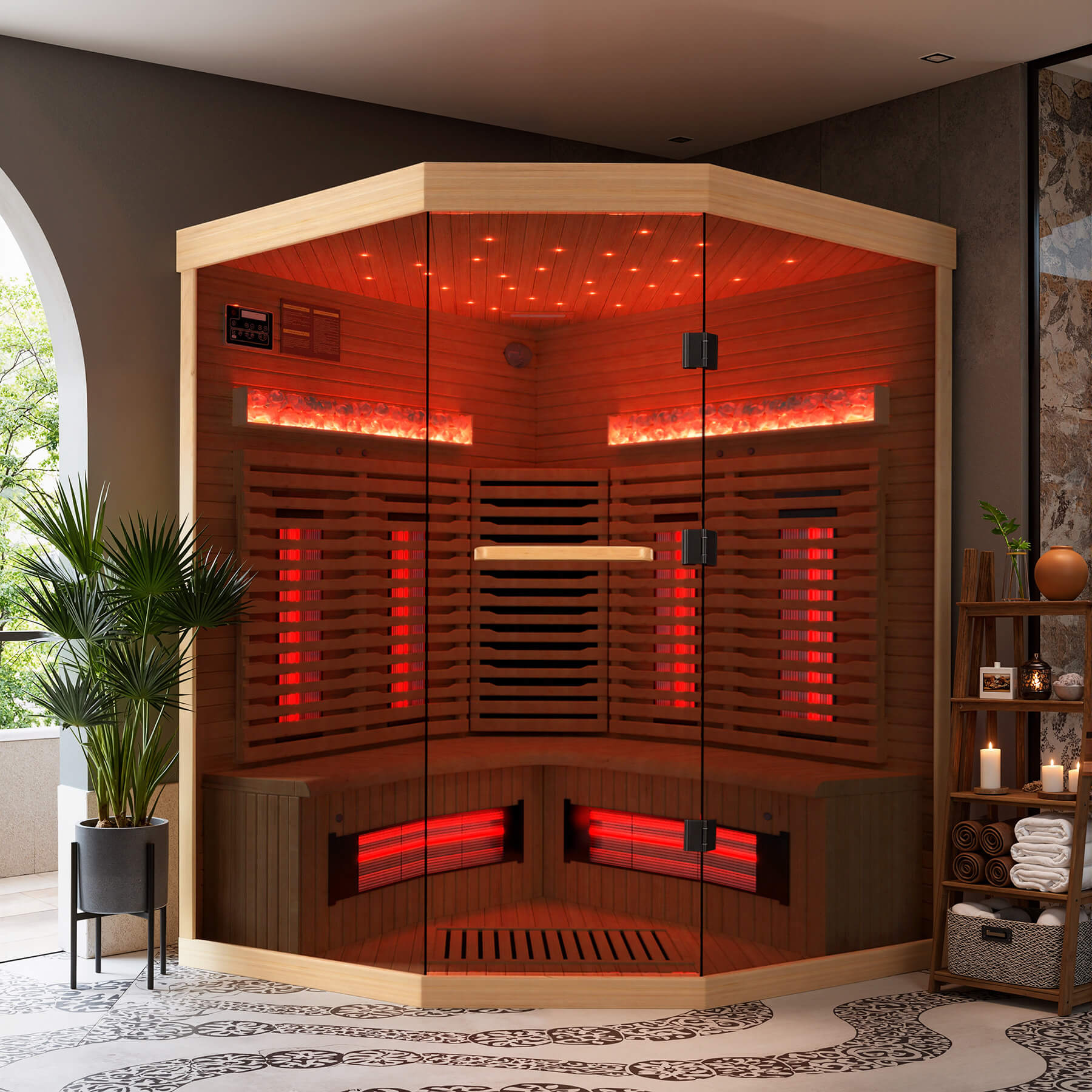 HOMREST Infrared Sauna 4 Person with Full Spectrum Heaters for Home or Gym