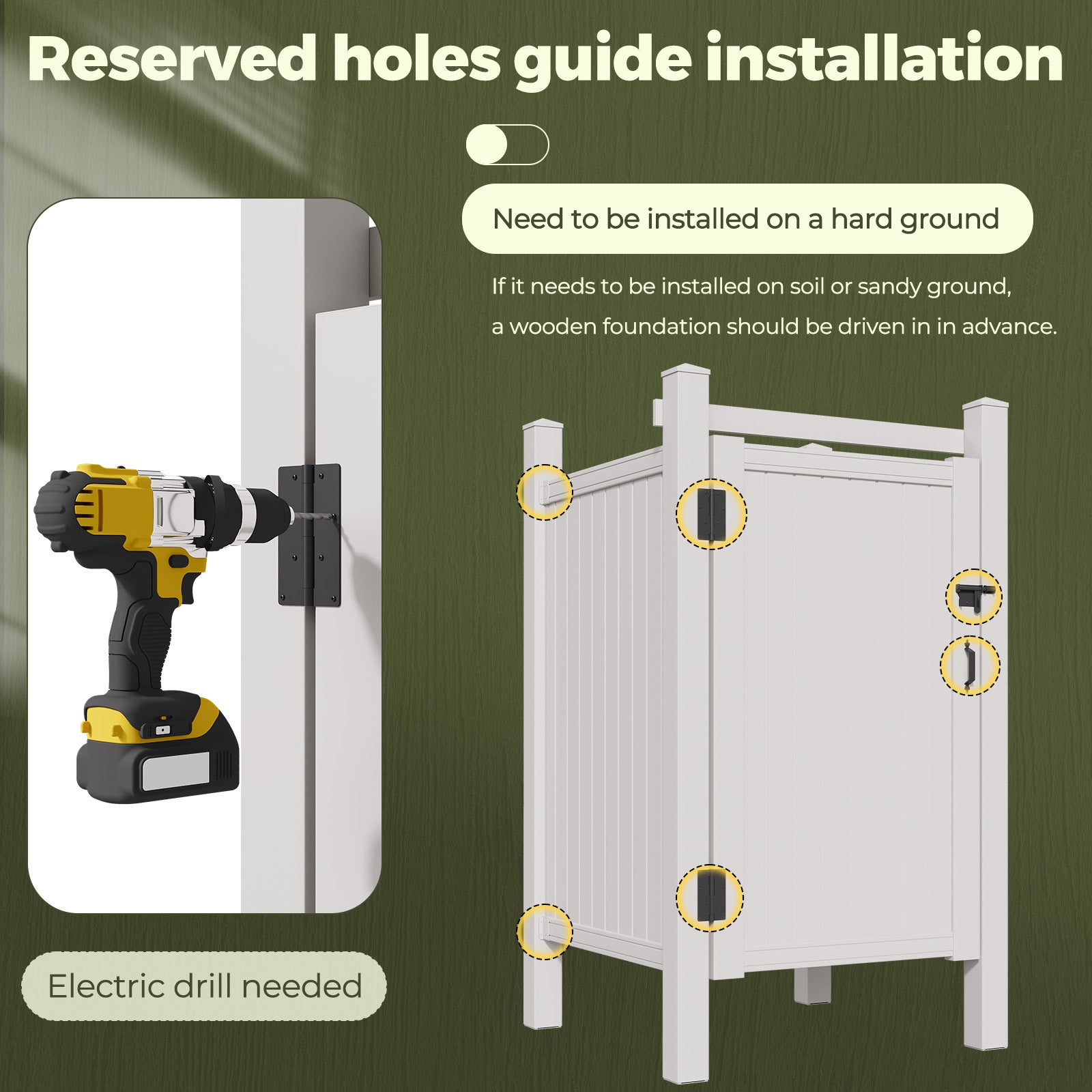 HOMREST 80.75"H x 45.75"W x 45.75"L White PVC Outdoor Shower Enclosure with Door, Weatherproof Privacy Stall for Pool & Beach, Durable Vinyl Construction（Flat-panel）