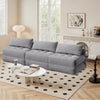 HOMREST 3-Piece Modular Sectional Sofa, Convertible Lounge Set – Foldable Couch Bed, Gray Blue