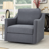  Swivel Accent Chair,Linen Fabric Armchair with Removable Cover for Living Room, Gray | Homrest Furniture