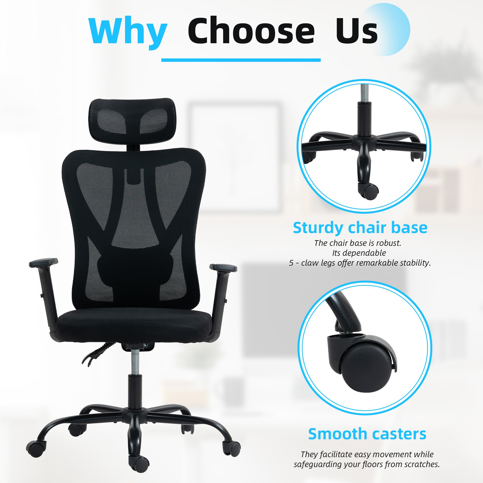 Homrest High-Back Ergonomic Mesh Office Chair – Black