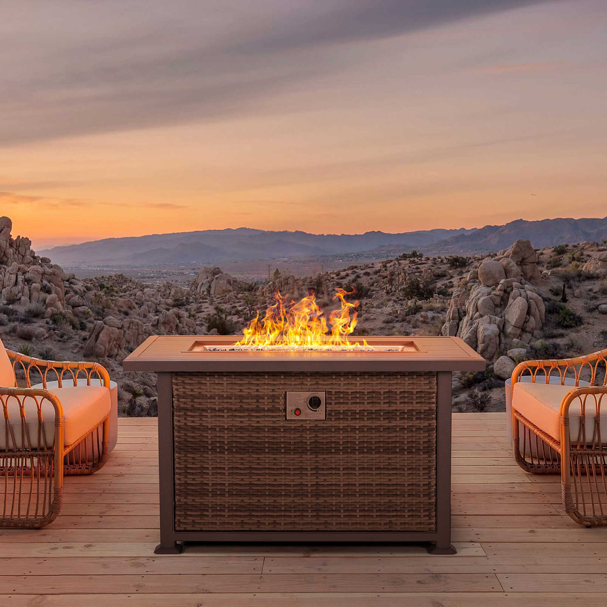 44 In outdoor fire pit table for Christmas party and decoration. | Homrest furniture