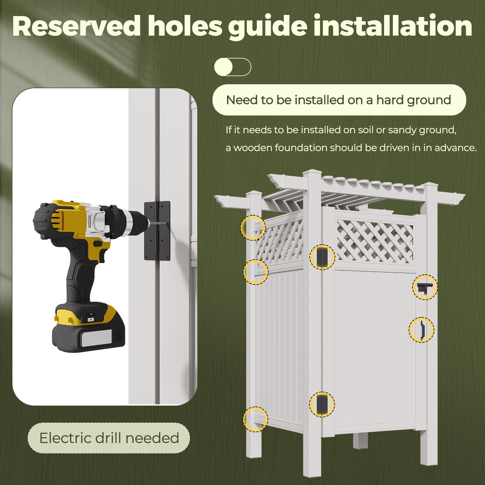 HOMREST 88.5"H x 57.5"W x 47.75"L White PVC Outdoor Shower Enclosure with Door, Weatherproof Privacy Stall for Pool & Beach, Durable Vinyl Construction（Grid-panel with roof）