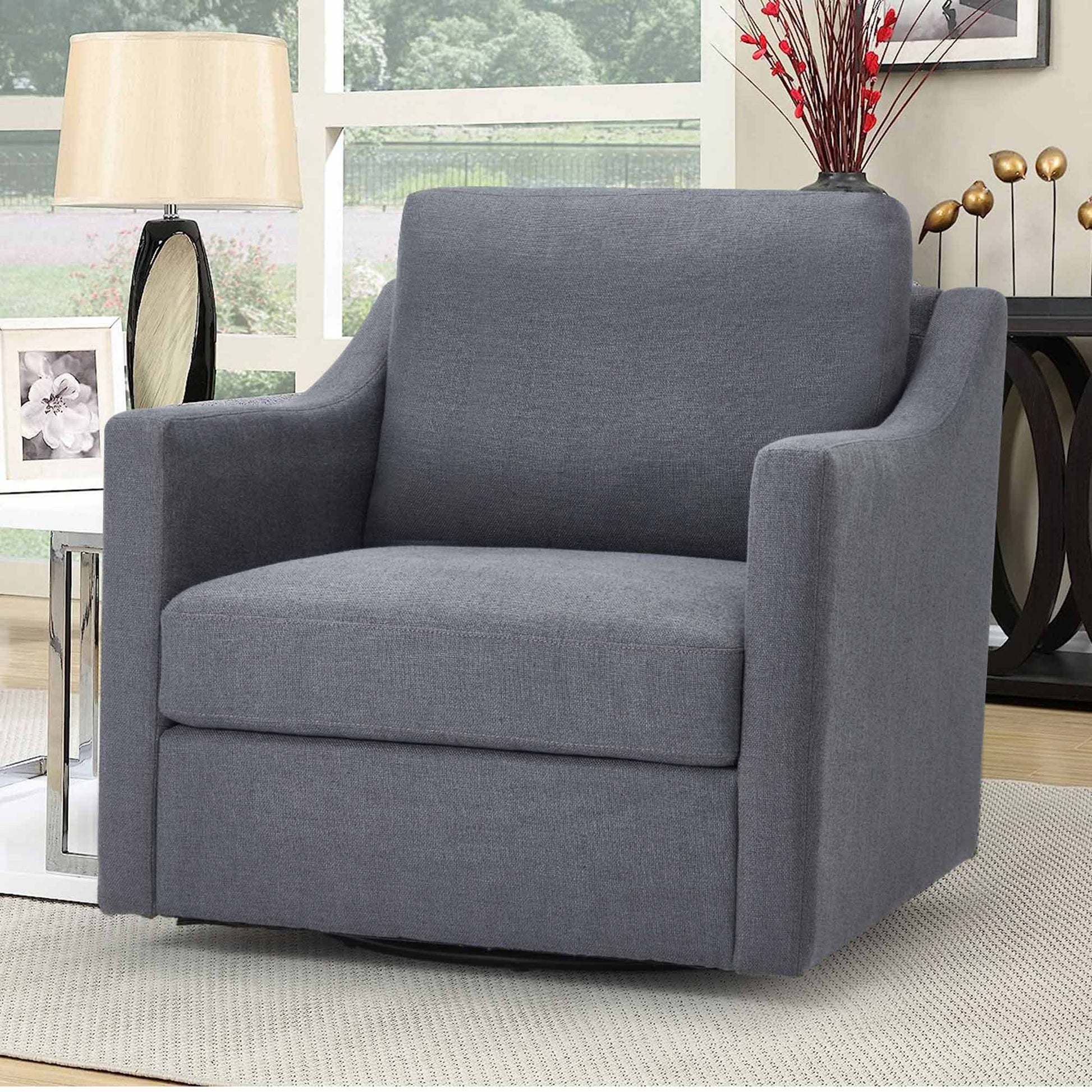 Swivel accent chairs for living room, gray | Homrest furniture
