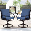 HOMREST  Patio Swivel Chair Set of 2, Outdoor Dining Chairs with Cushions, Blue