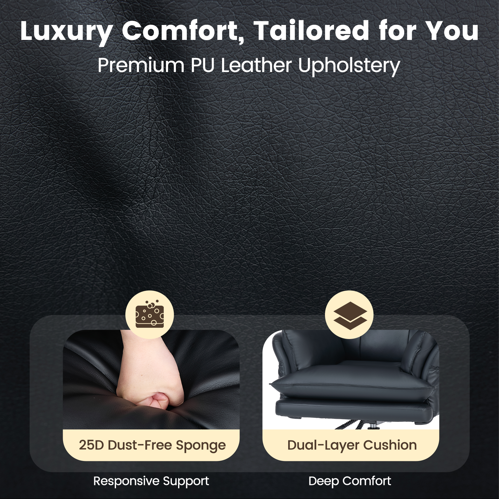 HOMREST Criss Cross Chair with Wheels, Big and Tall Velvet Office Chair Reversible Armrest and Wide Seat, Comfy, Black