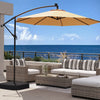 Homrest 10ft Patio Umbrella with Base, Outdoor Offset Cantilever Umbrella, Infinite Tilt, Beige