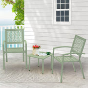 HOMREST 3-Piece Outdoor Bistro Set – Metal Chairs & Table, Sage Green