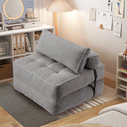 HOMREST Folding Out Chair Bed, Convertible Sofa Bed with 2 Pillows, Gray Blue