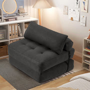 HOMREST Folding Out Chair Bed, Convertible Sofa Bed with 2 Pillows, Black