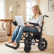 HOMREST Foldable Electric Wheelchair, Lightweight Power Wheelchair with 500W Dual Motor, Storage Bag, 15 Miles Long Range, Black