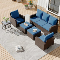 6 Piece Patio Conversation Sets(Navy)