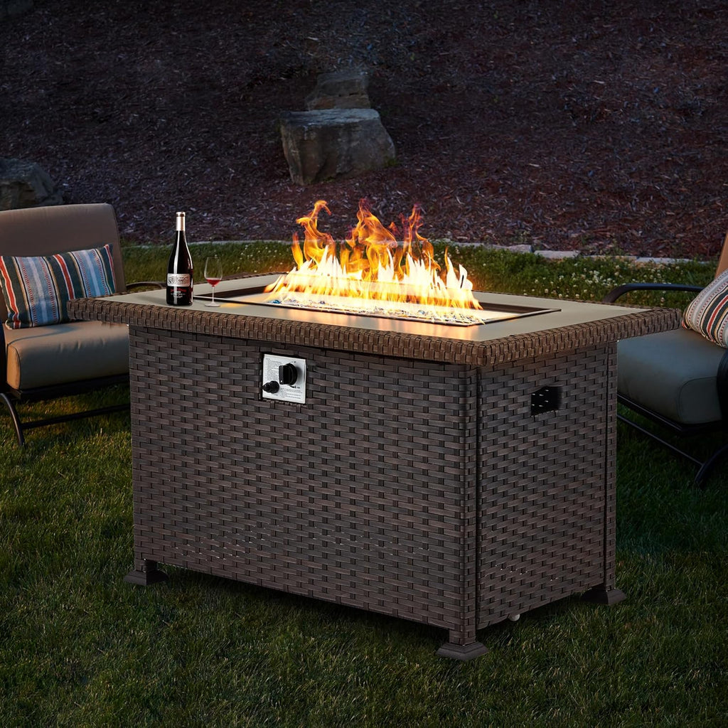 Homrest outdoor propane fire pit table for party and decoration