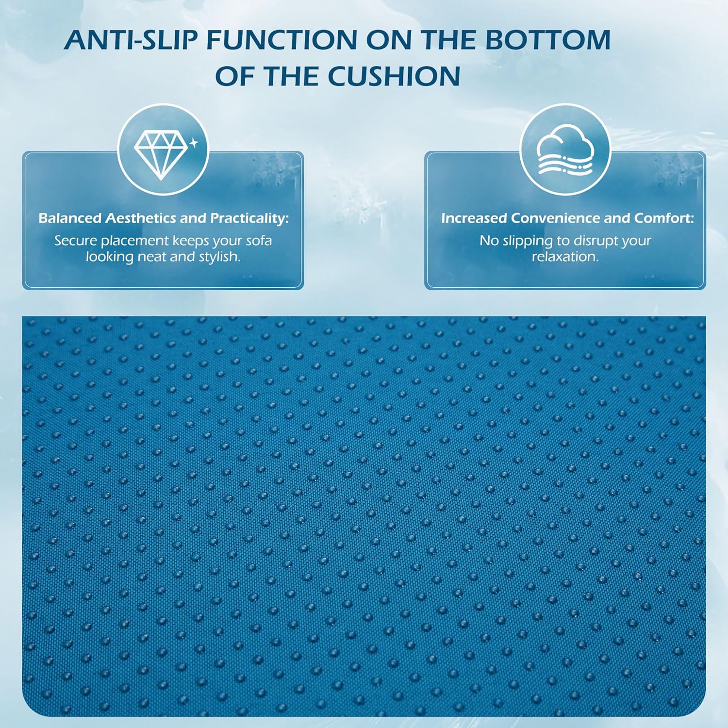 Homrest Outdoor Replacement Cushions for  6-Seat Patio Conversation Sets, Peacock Blue