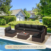 Outdoor Replacement Cushions for 6-Seat Patio Conversation Sets, Black | Homrest