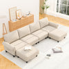 Homrest modular sectional sofa with chaise and movable ottoman for living room,orange