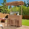 Homrest outdoor tiki bar set for porch, garden and poolside, beige.