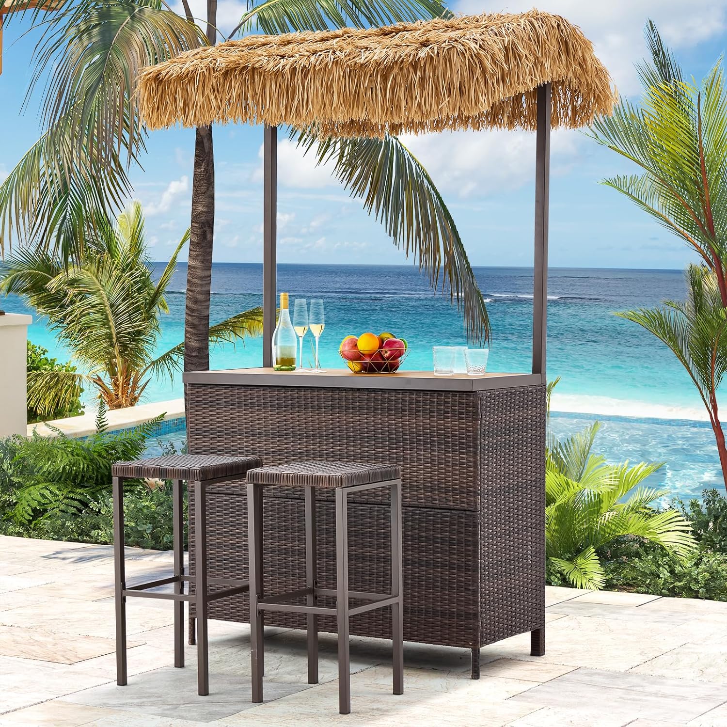 homrest-3-pcs-outdoor-tiki-bar-set-w-2-height-stools-storage-shelf-canopy-brown
